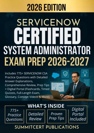 ServiceNow CSA exam prep book cover