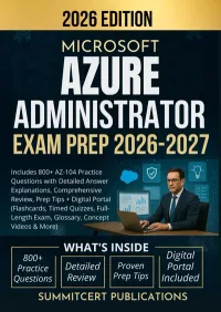 AZ-104 Azure Administrator exam prep book cover