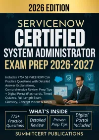 ServiceNow CSA exam prep book cover