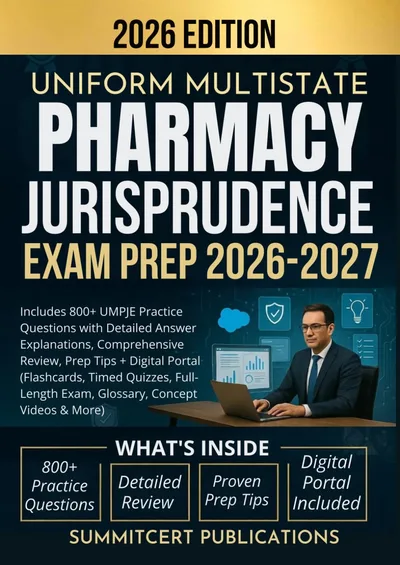 UMPJE Pharmacy Law exam prep book cover