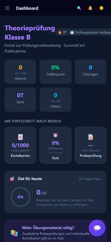 Theoretische Fahrerlaubnisprüfung Klasse B — Übersicht