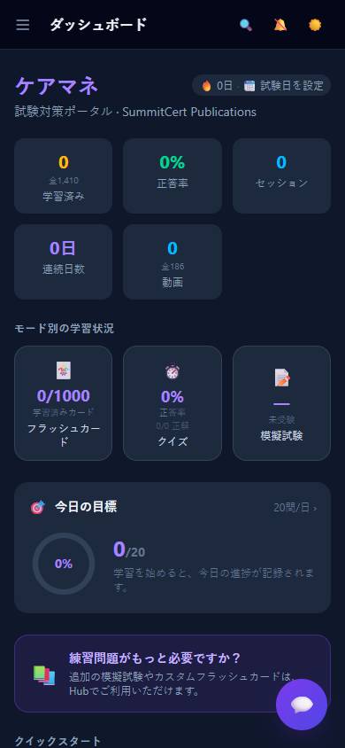 介護支援専門員（ケアマネジャー） — ダッシュボード