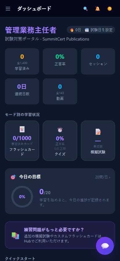 マンション管理業務主任者 — ダッシュボード